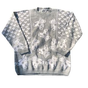 80’s 90’s all over knitted bear sweater